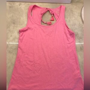 Lilly Pulitzer keyhole pink tassel tank